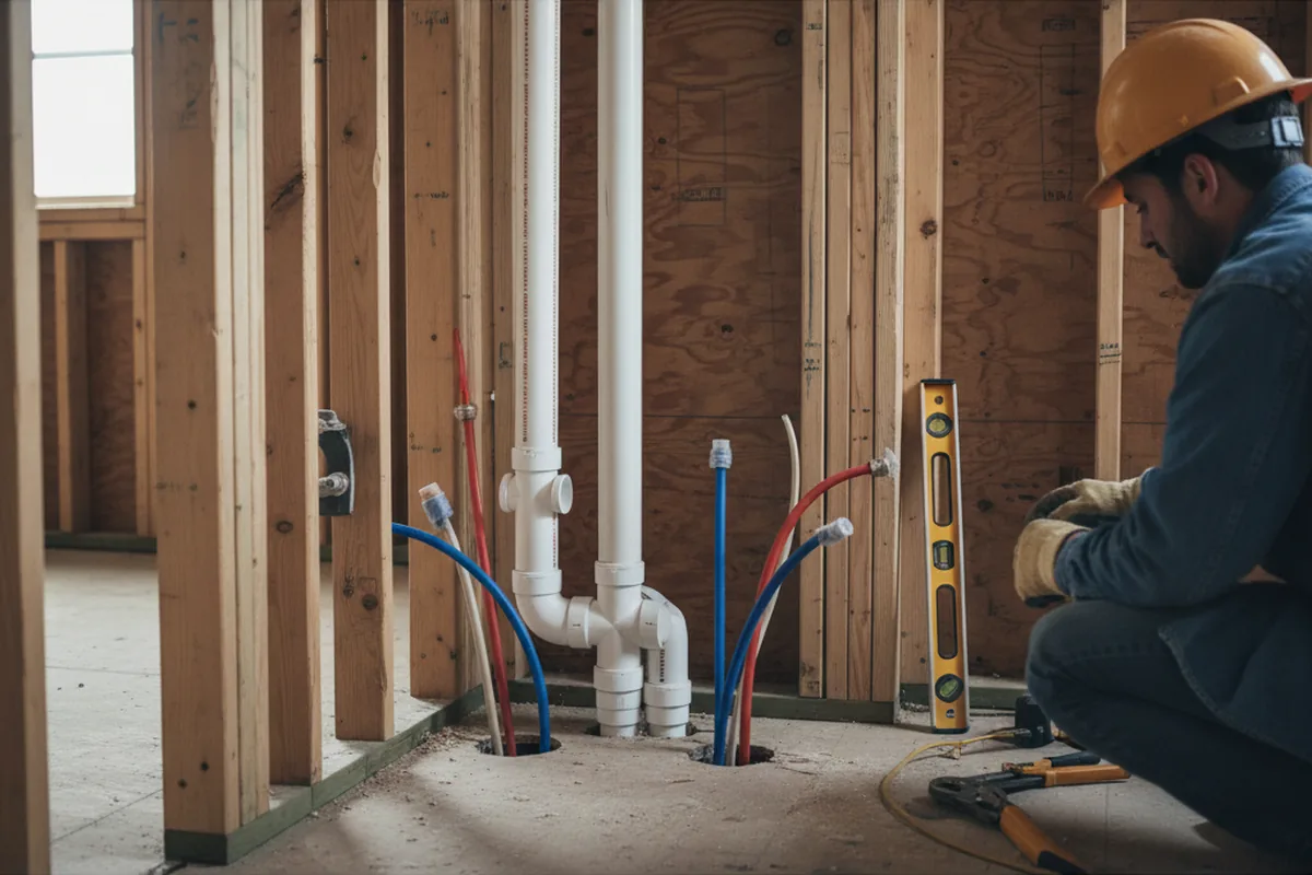 Drain and supply rough-in during Leak Detection in Moravian Falls